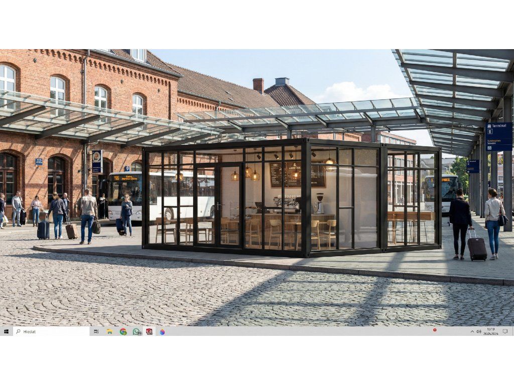 Modulová kavárna PREMIUM GLASS 36 m²