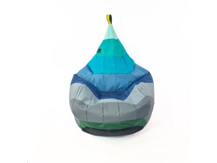 Sedací vak Patchwork ocean – zero waste puf ve tvaru křesla na doma i ven