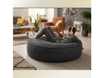 Velký sedací vak 120 cm – pohodlné sezení i ležení v jednom grafitovy