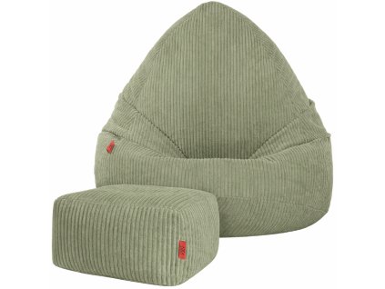 Manšestrový BOHO sedací vak matový SAKO + podnožka