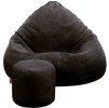 Sedací vak z podnožníkem pro děti i dospělé černý střední