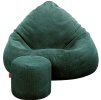 Sedací vak z podnožníkem pro děti i dospělé zelený střední