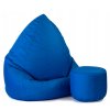 Sedací vak XXXL s podnožníkem kobaltový do domu a na zahradu