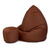 Sedací vak XXXL s podnožníkem hnědý do domu a na zahradu