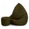 Sedací vak XXXL s podnožníkem olivový khaki do domu a na zahradu
