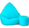 Sedací vak XXXL s podnožníkem tyrkysový do domu a na zahradu