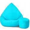 Sedací vak XXXL s podnožníkem tyrkysový do domu a na zahradu