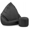 Sedací vak XXXL s podnožníkem grafitový do domu a na zahradu
