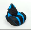 Gamingové sedací křeslo / vak modrý – ergonomické, kapsy na ovladač + pití