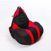 Gamingové sedací křeslo / vak červený – ergonomické, kapsy na ovladač + pití