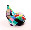 Sedací vak Patchwork joker – zero waste puf ve tvaru křesla na doma i ven
