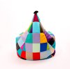 Sedací vak Patchwork joker – zero waste puf ve tvaru křesla na doma i ven