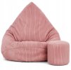 Manšestrový sedací vak pro děti PUDROVĚ RŮŽOVÝ + PODNOŽKA ZDARMA