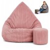Manšestrový sedací vak pro děti PUDROVĚ RŮŽOVÝ + PODNOŽKA ZDARMA