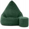 Manšestrový sedací vak pro děti TMAVĚ ZELENÝ + PODNOŽKA ZDARMA