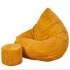 Designový sedací vak z podnožníkem pro děti i dospělé žlutý