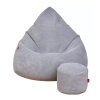 Designový sedací vak z podnožníkem pro děti i dospělé šedý