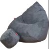 Designový sedací vak z podnožníkem pro děti i dospělé grafitový