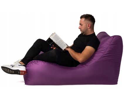 Sedací vak na ležanie XXL fialový – herné kreslo a relaxačný vak do domu aj na záhradu