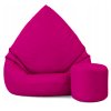 XXXL sedací vak s podnožníkom – fuchsiový| Na terasu aj do obývačky