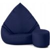XXXL sedací vak s podnožníkom – XXXL sedací vak s podnožníkom – tmavomodrý | Na terasu aj do obývačky | Na terasu aj do obývačky