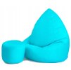 XXXL sedací vak s podnožníkom – tyrkysový | Na terasu aj do obývačky