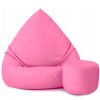XXXL sedací vak s podnožníkom – svetloružový | Na terasu aj do obývačky