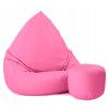 XXXL sedací vak s podnožníkom – svetloružový | Na terasu aj do obývačky