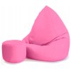 XXXL sedací vak s podnožníkom – svetloružový | Na terasu aj do obývačky