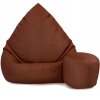 XXXL sedací vak s podnožníkom – hnedý | Na terasu aj do obývačky