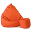 XXXL sedací vak s podnožníkom – oranžový | Na terasu aj do obývačky