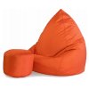 XXXL sedací vak s podnožníkom – oranžový | Na terasu aj do obývačky