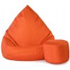 XXXL sedací vak s podnožníkom – oranžový | Na terasu aj do obývačky