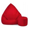 XXXL sedací vak s podnožníkom – červený | Na terasu aj do obývačky