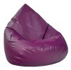 Fialový sedací vak s podnožníkom z eko kože –  veľký