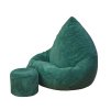 Štýlový zelený sedací vak s podnožkou pre deti aj dospelých
