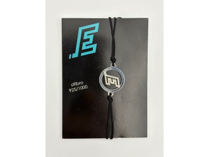 Náramek stříbrný E v kruhu