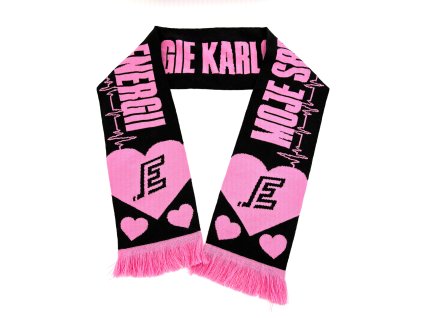 Schal 25–26 schwarz-pink