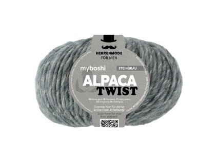 Šedý kámen klubko Myboshi příze Alpaca Twist Steingrau