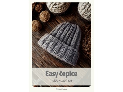 Set easy čepice - Šedá