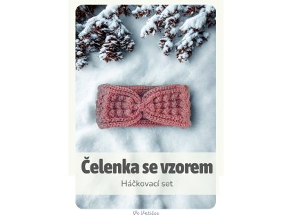 Set čelenka se vzorem - Růžová