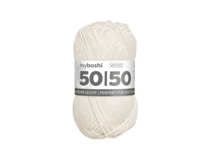 01 Bílá klubko Myboshi Příze 50:50 Weiss W991