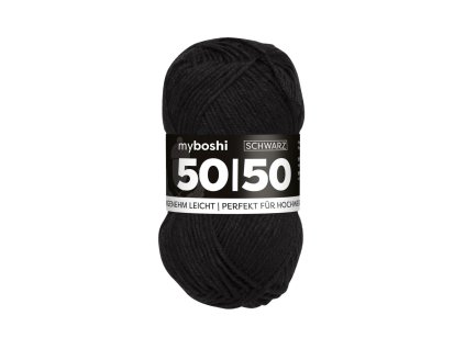 28 Černá klubko Myboshi Příze 50:50 Schwarz W996
