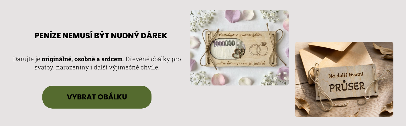 Dřevěné obálky na peníze