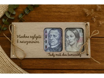 drevena darkova obalka na penize kamaradi vsechno nejlepsi k narozeninam