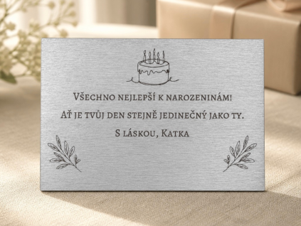 Dřevěné narozeninové přání