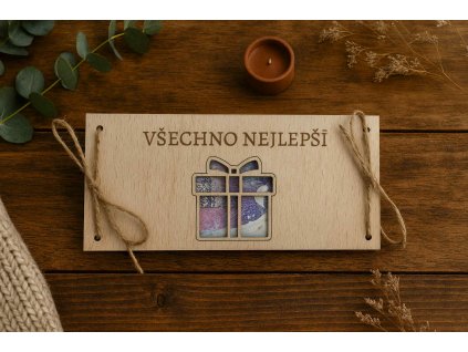 drevena darkova obalka na penize darek vsechno nejlepsi