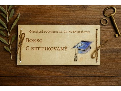 drevena obalka na penize k promoci borec certifikovany
