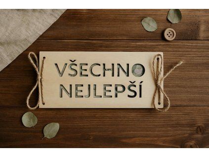Dřevěná obálka na peníze - Všechno nejlepší