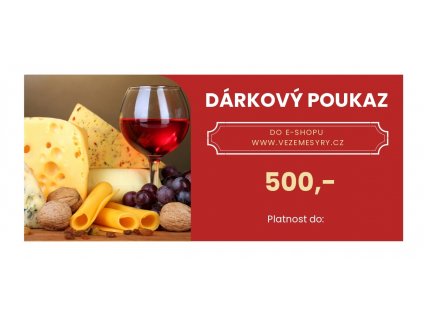 Dárkový poukaz 500 Kč Vezeme sýry